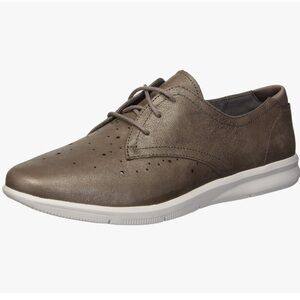 New ROCKPORT Ayva Taupe Metallic Leather Oxford Sneaker Loafers Womens 8.5